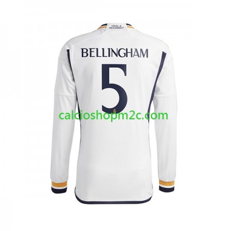 Real Madrid Jude Bellingham 5 Maglia Prima 2023/2024 Manica Lunga